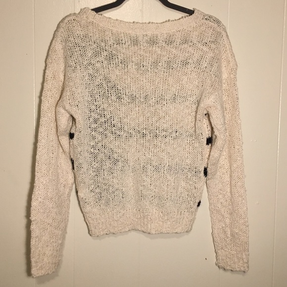 SOLD✖️ Cream Geometric Loose-Knit Sweater - Picture 2 of 4